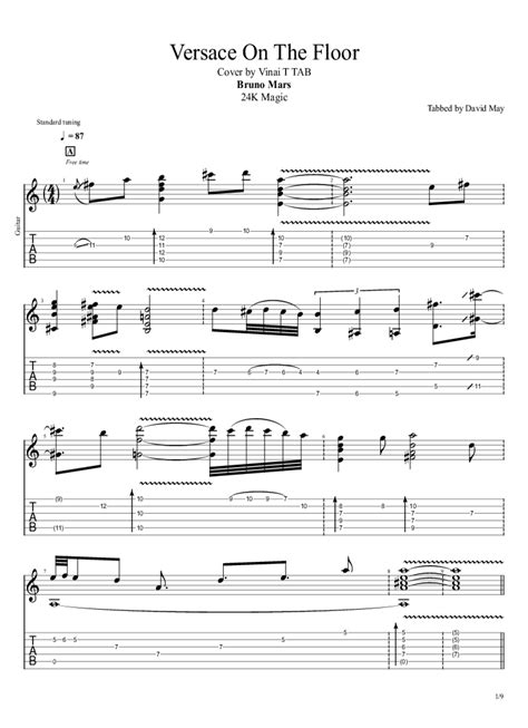 bruno mars versace on the floor chords|versace on the floor guitar tab.